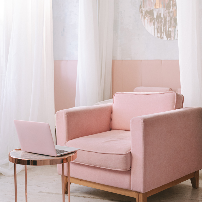 Luxury Baby Pink Velvet Sofa Set